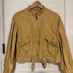 Tan Cropped Jacket